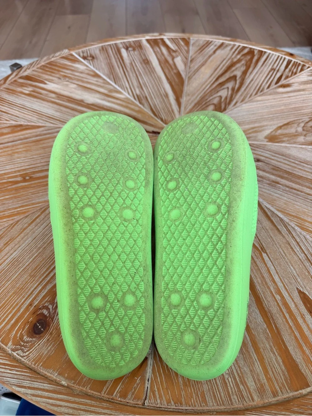 adidas Neon Green Foam Slide Sandals
